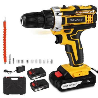 Imagem de Parafusadeira Furadeira 36V Recarregável Com 2 Baterias e Maleta de Ac