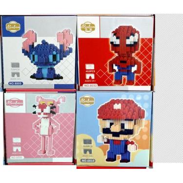 Imagem de Kit 4 Bloco de Montar BrickHeadz didatico com 720 peças 9x9x9Cm - OKAB