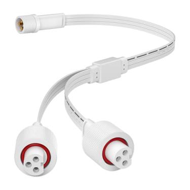 Imagem de Cabo de extensão permanente em forma de Y, classificação IP68, compatível com Govee e outros sistemas de iluminação externa permanente (em forma de Y macho-fêmea)