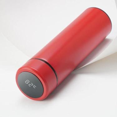 Imagem de Garrafa Térmica Inox 480ml – Com Termômetro e Display LCD (Vermelho)