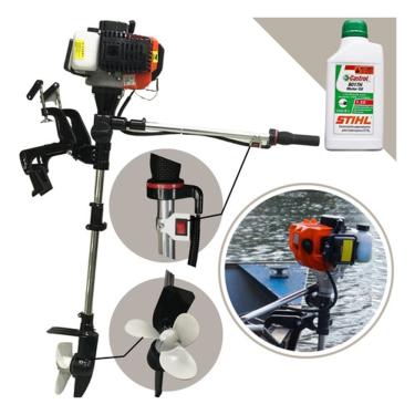 Imagem de Motor De Popa A Gasolina P/ Barco 2,5hp 52cc + Oleo Stihl 2t