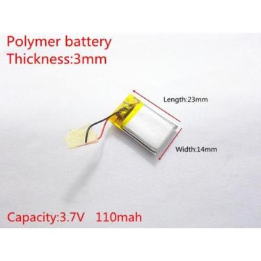 Imagem de Bateria 301423 com 110mah 3mmx14mmx23mm 2 fios 3,7v - Lite