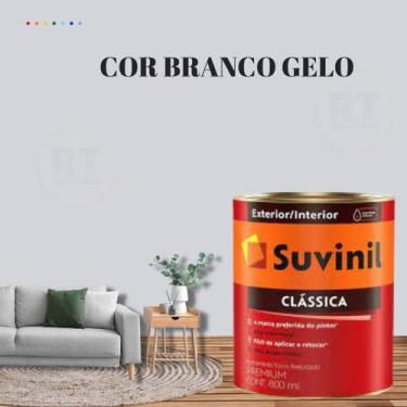 Imagem de Tinta Para Parede Cinza Suvinil Clássica 800ml Premium, Branco Gelo