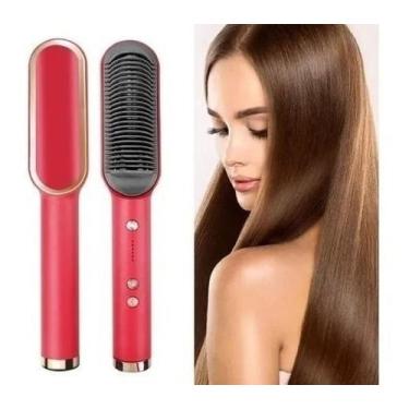 Imagem de Escova Portátil De Cabelo Pente Elétrico Cerâmico Alisa - Shawn Star, 