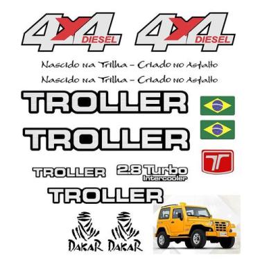 Imagem de Kit Adesivo Emblema Resinado Troller 2005 4x4 Refletivo - SPORTINOX, T
