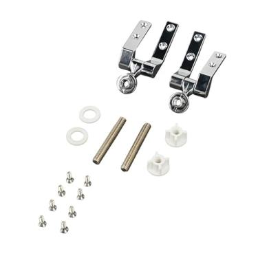 Imagem de Universal Assentos Sanitários Tampa Superior Fixação Dobradiça Substituição Assentos Sanitários Dobradiças Tampas de Sanita Conector de Montagem Duradouro