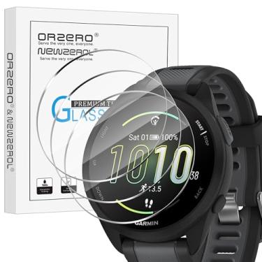 Imagem de Orzero (Pacote com 3) Protetor de tela compatível com Garmin Forerunner 165/165 Music/Fenix 6/6 Sapphire / 6 Pro / 6 Pro Solar/Fossil Gen 5 JULIANNA HR vidro temperado 9H HD antiarranhões sem bolhas