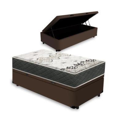 Imagem de Cama Box Baú com Colchão de Espuma D33 Gazin Iso 3000 Solteiro 88cm - 