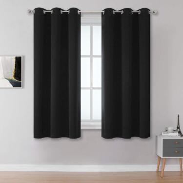 Imagem de Conjunto de cortinas DUALIFE Blackout 38x137cm pretas com 2 painéis