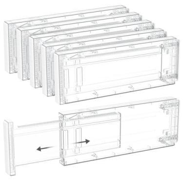 Imagem de Divisórias de gaveta Lifewit Clear ajustáveis, pacote com 5, 4x28-43cm