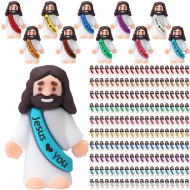 Imagem de Figuras de ação Bememo Mini Jesus, brinquedos de borracha de 4 cm, 400