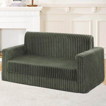 Imagem de HABUTWAY Sofá-cama dobrável, cadeira conversível 2 em 1 com apoio de braço, cama de cadeira dobrável portátil, sofá confortável, sofá preguiçoso multifuncional para sala de estar, quarto, dormitório