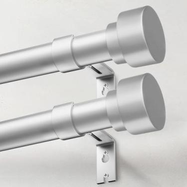 Imagem de Varões de cortina IFELS Heavy Duty 70-120 cm prateados, conjunto de 2