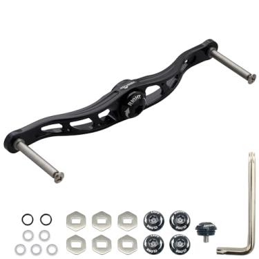 Imagem de HEIGHTEN 105 mm/115 mm/120 mm/130 mm Alça de molinete de pesca sem botão para Shimano Daiwa Baitcasting Reel Power Handle Crank Acessório (preto, 120 mm) (0809)