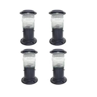Imagem de Kit 4 Unidades Poste Balizador Casa Jardim Sitio Preto 25Cm - Nylux, 2