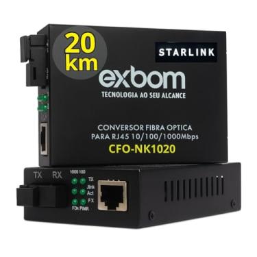 Imagem de Par Conversor Mídia Fibra Óptica 20km A+b Gigabit Rj45 1gb