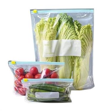 Imagem de Saco Ziplock Hermetico para Alimentos, Saquinho Ziplock com Fecho Duplo ou Ziper Slider para Armazenamento, Saco Zip Lock para Congelar Alimentos(P - 20cmX10cm 20pçs)