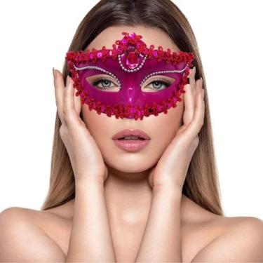 Imagem de Máscara Princesa Strass Festa Baile De Gala Show Eventos Feiras Cores 