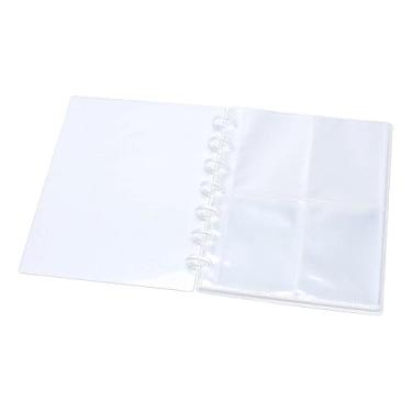 Imagem de NatSumeBasics Capas para fichário A6 – 20 folhas transparentes, PP de 0,2 mm, tamanho de bolso (6,3 cm x 8,9 cm) para cartão de visita com nome de cartão de crédito (4 bolsos)