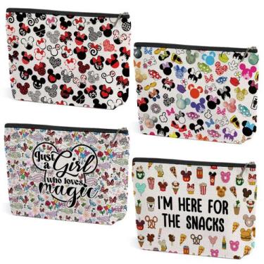 Imagem de Bolsa de maquiagem ZHAMEN Magic Cartoon Mouse Linen, conjunto de 4 peç