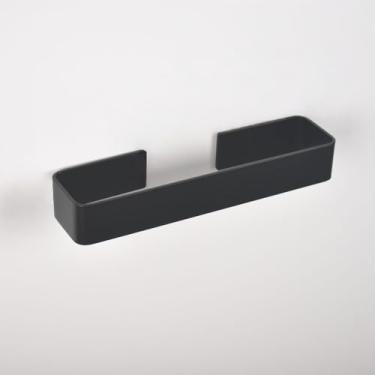 Imagem de Suporte de toalha de alumínio, barra de toalha preta, gancho para toalhas, fita 3M, acessórios de banheiro, prateleira de toalha estilo anodizado, 250 mm, preto, conforme mostrado