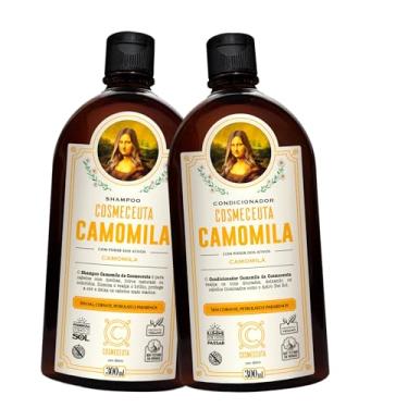 Imagem de Kit Shampoo e Condicionador Veganos COSMECEUTA Camomila – Realce dos Tons Dourados, Brilho e Maciez para Cabelos Loiros Naturais, Tingidos e com Mechas – 2x300ml