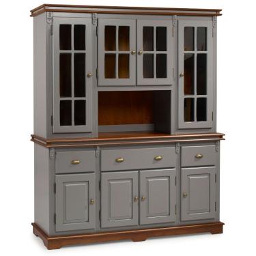 Imagem de Cristaleira Arca e Oratório com Nicho 8 Portas 3 Gavetas Manchester 2049 Linz Móveis - Cinza/Imbuia Glazer