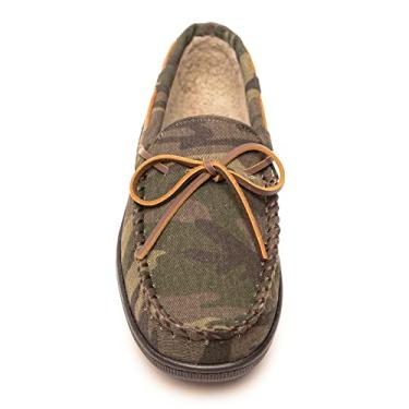 Imagem de Minnetonka Pantufa masculina forrada com pilhas, Estampa de camuflagem verde, 45