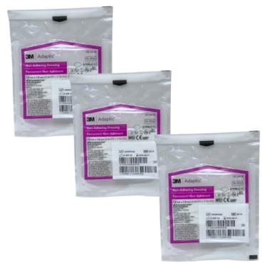 Imagem de Curativo Adaptic Gaze Rayon com Petrolatum Não Aderente 7,6x7,6cm - Cobertura com Petrolatum para Feridas, Queimaduras e Cicatrização sem Dor | Kit com 3 Unidades