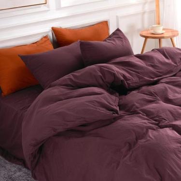 Imagem de Conjunto de capa de edredom NEXHOME PRO Queen Size 100% algodão lavado