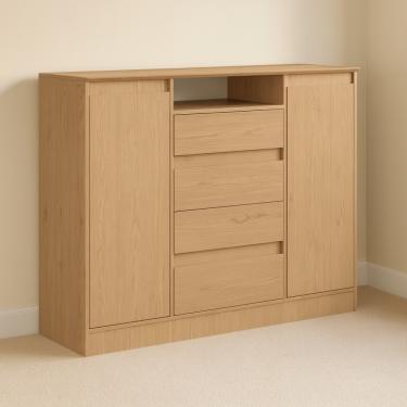 Imagem de Cômoda 4 Gavetas 2 Portas Alba Móveis Castro - Angelin