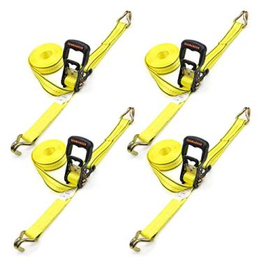 Imagem de Heavy Duty Ratchet Straps 4 Premium 1.5" x 17' Tie Downs with Padded Handles 4400lb Guaranteed Max Break Strength Best for Moving, Securing Cargo (1.5in*17ft)