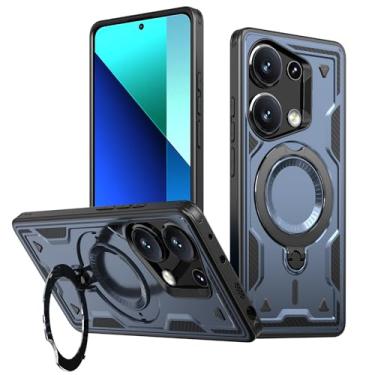 Imagem de SORAKA Capa para Xiaomi Redmi Note 13 Pro 4G com suporte,compatível com MagSafe,Capa Redmi Note 13 Pro 4G com chapa de ferro Capa resistente que absorve choques Proteção contra quedas de nível militar