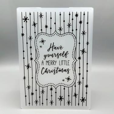 Imagem de Modelo de pasta em relevo de plástico 3D, Feliz Natal, Feliz Ano Novo, textura de 12 x 17 cm para fazer cartões, faça você mesmo, scrapbooking, papel, artesanato, artesanato, scrapbook, artes