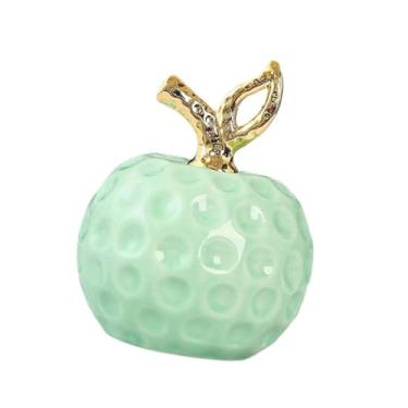 Imagem de IEUDNS Escultura de estátua de fruta, elegante ornamento de cerâmica de frutas para shoppings, lojas, estantes, decoração de escritório, Verde