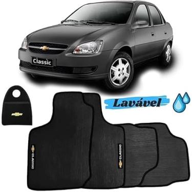 Imagem de Jogo Tapete Borracha Corsa Classic 2003 A 2015 + Lixeira