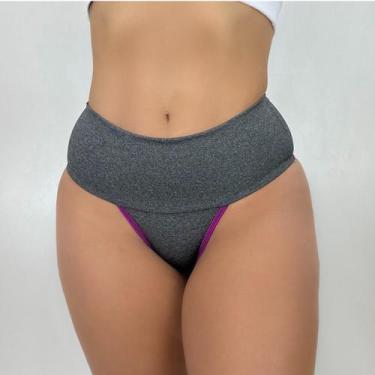 Imagem de Kit 5 Calcinhas Fitness Lingerie Cós Alto - LYF, TAM M