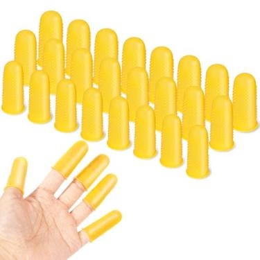 Imagem de DANRONG 24 peças de protetores de dedo de silicone, pontas de dedos de borracha, 3 tamanhos, capas de dedal, protetores de dedal, tampas para pistola de cola quente, contagem de dinheiro, coleção