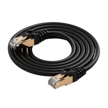 Imagem de Cabo De Rede Blindado 1m Patch Cord Ethernet Cat7 1 Metro 10gbps PUG-C7-10-BK-EP Orico