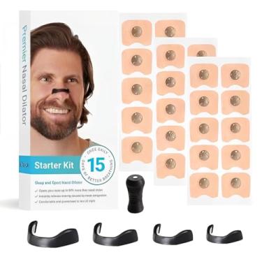 Imagem de Expansor Nasal Magnético Anti-Ronco – Dilatador com Clipe e Tiras para Sono Silencioso, Alívio da Congestão, Respiração Melhorada e Uso em Esportes - PRETO