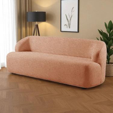 Imagem de Sofá Fixo Noah 3 Lugares Luxo 2,20m Castellar Móbile Linho Terracota