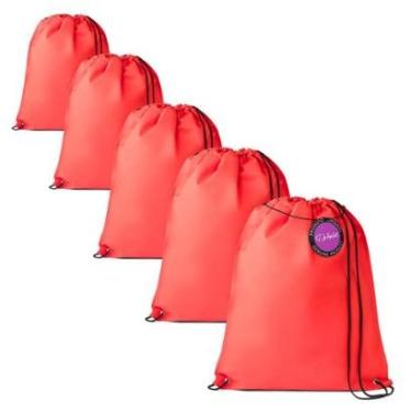 Imagem de Kit 5x Mochilas tipo Saco Gym Sack em TNT Premium 33x40cm Marino TopGet-Unissex