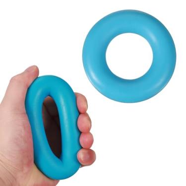 Imagem de YELARXI Anéis de treinamento de força de aderência, fortalecedor de mão portátil, fortalecedor de antebraço - adequado para (atletas/escalada/treino/fitness), 8,9 cm e 15,9 kg e azul lago