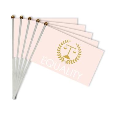Imagem de 10 conjuntos de bandeiras pequenas de igualdade em stricks, mini bandeira portátil da paz, bandeiras de 12 x 20 cm para decorações de pátio de quintal externo (EQUALTY, 10)