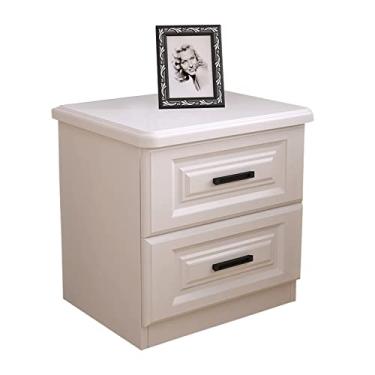 Imagem de Mesa de cabeceira mesa de cabeceira branca moderna armário de armazenamento de quarto cabeceira pequeno armário mesa de cabeceira (cor: latão, tamanho: 35 * 40 * 49 cm)