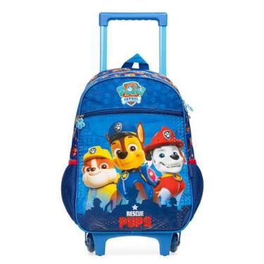 Imagem de Mochila de Rodinha Infantil Masculina Patrulha Canina Chase e Equipe A