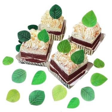 Imagem de 50 folhas comestíveis decoração de bolo folha verde wafer tema de papel festa de casamento cupcake sobremesa decoração de alimentos