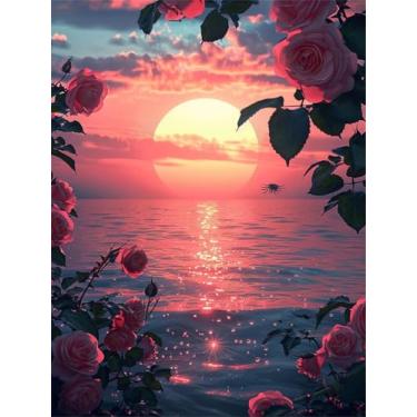 Imagem de Pinte Por Números Para Adultos Raposa Pinte Por Número Animal Pintura Por Números, Kits De Artesanato Em Tela A Óleo Diy Para Adultos Reino Unido, Com Pinc, sunset Rose, 20x30CM