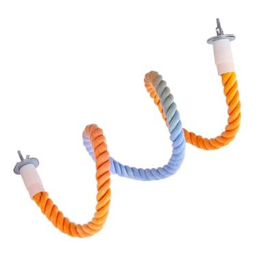 Imagem de Generic Poleiro de corda para pássaros, suporte para papagaios, brinquedo de escalada colorido de fácil instalação para playground de animais de estimação, 80cm