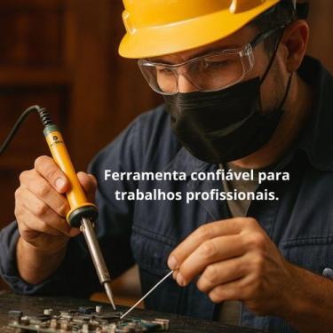 Imagem de Kit Ferro De Solda Estanho Pasta Soldador Soldagem Profissional Reparo